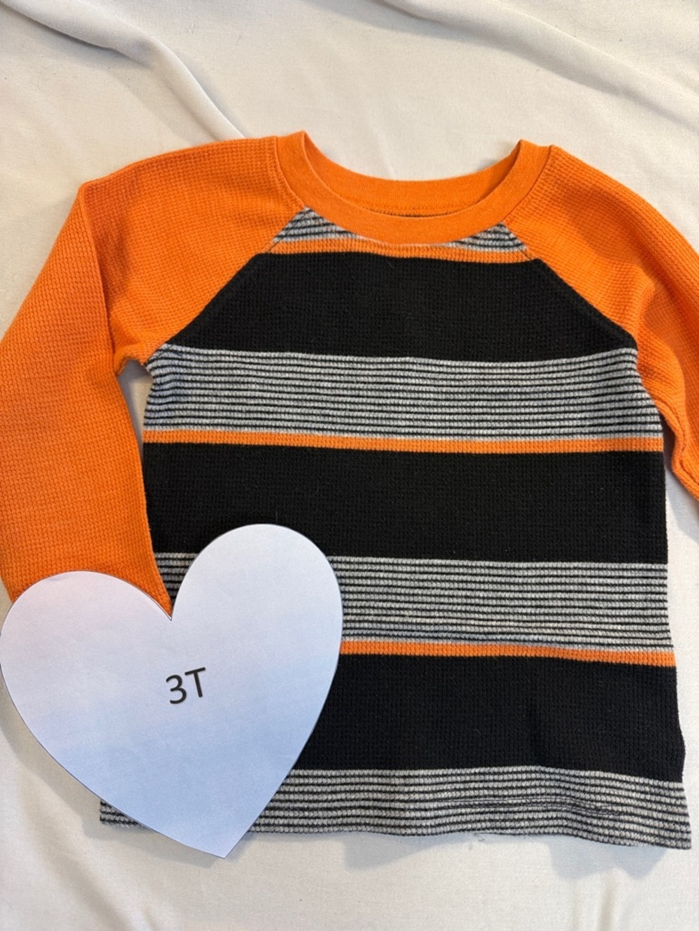 Old Navy - Vibrant Orange and Black Striped Kids Long Sleeve Tee